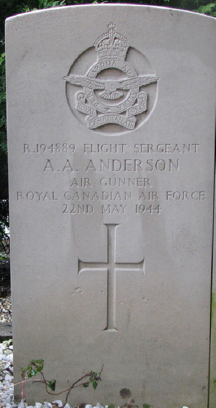 F/Sgt Allan Andrew Anderson<br /><br /><br />died on active duty - 22.5.1944